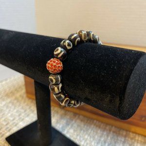 Designer Michelle Roy Stretch Bracelet‎ bling orange